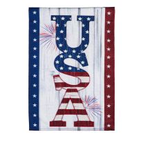 Evergreen USA Fireworks Garden Burlap Flag, 14B10379