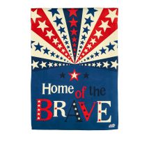 Evergreen Home of the Brave Garden Suede Flag, 14S10387