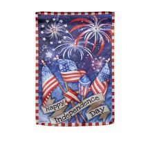 Evergreen Independence Day Fireworks Garden Lustre Flag, 14LU10877
