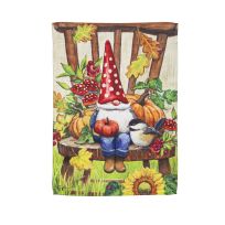 Evergreen Gnomes and Friends Garden Suede Flag, 14S10477