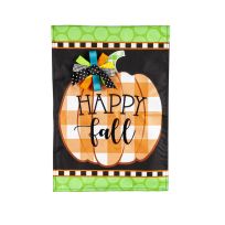 Evergreen Happy Fall Pumpkin Garden Applique Flag, 169311