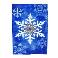 Evergreen Winter Snowflakes Garden Applique Flag, 169190SA