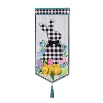 Evergreen Gingham Easter Bunny Everlasting Impressions Textile Decor, 14L10646XL