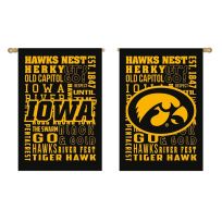 Evergreen Double Sided Fan Rules House Flag, University of Iowa, 13ES980FRB