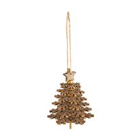 Evergreen Wooden Christmas Tree Ornament with Glitter, 3OTW235