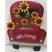Cheap Carls Red Welcome Car with Sunflowers on Two Poles, 40 IN x 24 IN, 903-00233