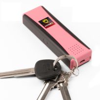 Guard Dog Security LED Stun Gun Keychain, 120dB Alarm, Rechargable, Pink, 1108793