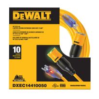 DEWALT Lighted Locking SJTW Extension Cord, 10/3, DXEC14410050, 50 FT