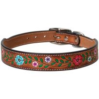 Weaver Pet Dog Collar, 06005-16-25, Painted Floral, 1 IN x 25 IN