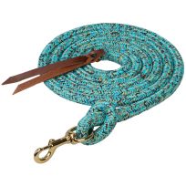 Weaver Leather Cowboy Polypropylene Lead Rope with Snap, 35-2096-404, Turquoise / Brown / Tan, 5/8 IN x 10 FT