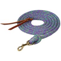 Weaver Leather Cowboy Polypropylene Lead Rope with Snap, 35-2096-407, Dark Purple / Sky Blue / Lime Green, 5/8 IN x 10 FT