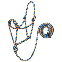 Weaver Leather Braided Rope Halter, 35-7820-R1, Blue / Tan