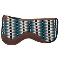 Weaver Leather Close Contact Wool Saddle Pad, 36033-5062-358, White / Black / Blue, 31 IN x 32 IN