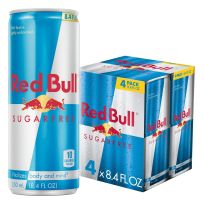 Red Bull Energy Drink, Original Sugarfree, 4-Pack, RB2860, 8.4 OZ