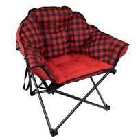 Black Sierra Equipment Deluxe Padded Club Chair, QACH-015C-RED-BSE, Buffalo Check