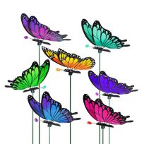 Exhart WindyWings Butterfly Stake, 7 IN, Assorted, 50201