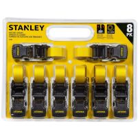 Stanley Ratchet Straps, 8-Pack, S1000, 1 IN x 10 FT