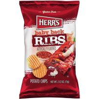 HERR'S Baby Back Ribs Ripple Potato Chips, 6022, 2.5 OZ