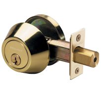 Master Lock Single Cylinder Deadbolt, DSO0603, Polished Brass