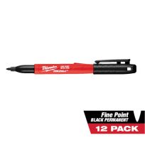 Milwaukee Tool INKZALL™ Fine Point Black Marker, 12-Pack, 48-22-3209
