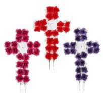 Gerson 20 IN Floral Cross, Assorted, C0117