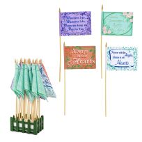 Gerson 8 IN Memorial Day Sentiment Flags, Assorted, STK0300