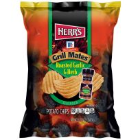 HERR'S Grill Mates Roasted Garlic & Herb  Ripple Potato Chips, 7379, 6.5 OZ