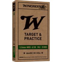 Winchester 5.56mm - 62 Grain Full Metal Jacket, M855 Green Tip Ammo, 20-Round, WM855K