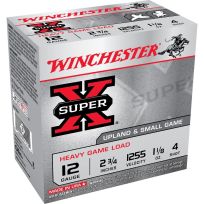 Winchester 12 Gauge - 2-3/4" #4 Super-X Upland Heavy Game Ammo, 1-1/8 OZ, 25-Round, XU12H4