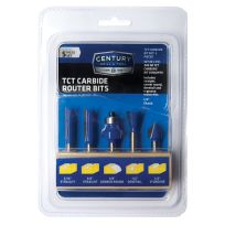 Century Drill TCT Carbide Router Bits, 5-Piece, 40100