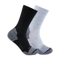Carhartt FORCE® Midweight Crew Sock, 2-Pack, SC0812W, Black / Grey, Medium