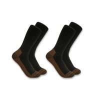 Carhartt Midweight Steel Toe Boot Sock, 2-Pack, SB7672M, Black, Large
