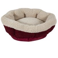 Aspen Pet Self-Warming Oval Lounger Pet Bed, 80135, Red