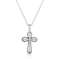Montana Silversmiths Expressive Faith Crystal Cross Necklace, NC5470