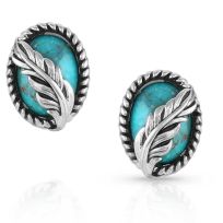 Montana Silversmiths World's Feather Turquoise Post Earrings, ER5375