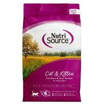 Nutri Source Chicken and Rice Formula Dry Cat & Kitten Food, 3280002, 16 LB Bag