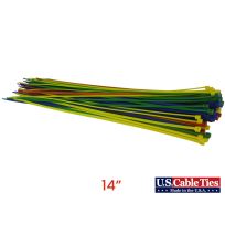US Cable Ties Standard Duty Cable Ties, 100-Pack, SD14AC100, Assorted, 14 IN