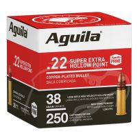 Aguila 22 LR Hollow Point, 38 Grain Ammo, 250 Rounds, 1B221103