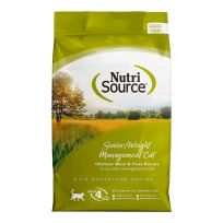 Nutri Source Senior/Weight Management Chicken Meal & Peas Formula Cat Food, 3280057, 16 LB Bag