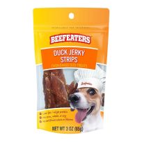 BEEFEATERS Duck Jerky Strips Oven-Baked Dog Treats, 348722, 3 OZ Bag
