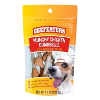 BEEFEATERS Hybrids Oven-Baked Munchy Chicken Dumbbells Dog Treats, 348774, 4.5 OZ