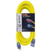 ProGlo® 14/3 Extension Cord, D17330035YL, Yellow, 35 FT
