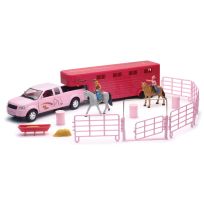 Valley Ranch Pick-Up Truck & Horse Trailer Play Set, SS-37035D