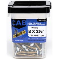 BIG TIMBER® White T-20 Round Washer Head Screw, 105-Count Bucket, 1CAB8212W, #8 x 2-1/2 IN