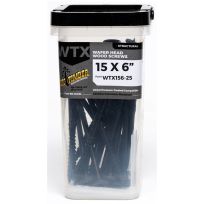 BIG TIMBER® Black T-30 Wafer Head Screw, 25-Count Bucket, WTX156-25, #15 x 6 IN