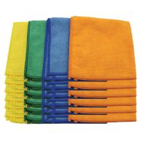 Grip Microfiber Cleaning Cloths, 12 IN x 12 IN, Assorted Colors, 24-Pack, 97788