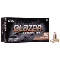 CCI® Blazer® Brass 9MM Luger 124GR FMJ Centerfire Cartridges, 50-Rounds, 5201