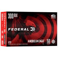 FEDERAL® 300 BLK 150GR American Eagle FMJ Centerfire Rifle Cartridges, 20-Rounds, AE300BLK1