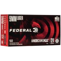 FEDERAL® 9MM LUGER 124GR American Eagle FMJ Centerfire Pistol Cartridges, 50-Rounds, AE9AP