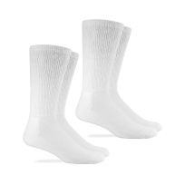Carolina Ultimate Cotton Mid-Calf Non-Binding Sock, 2-Pack, 2/8811, White, 10 - 13